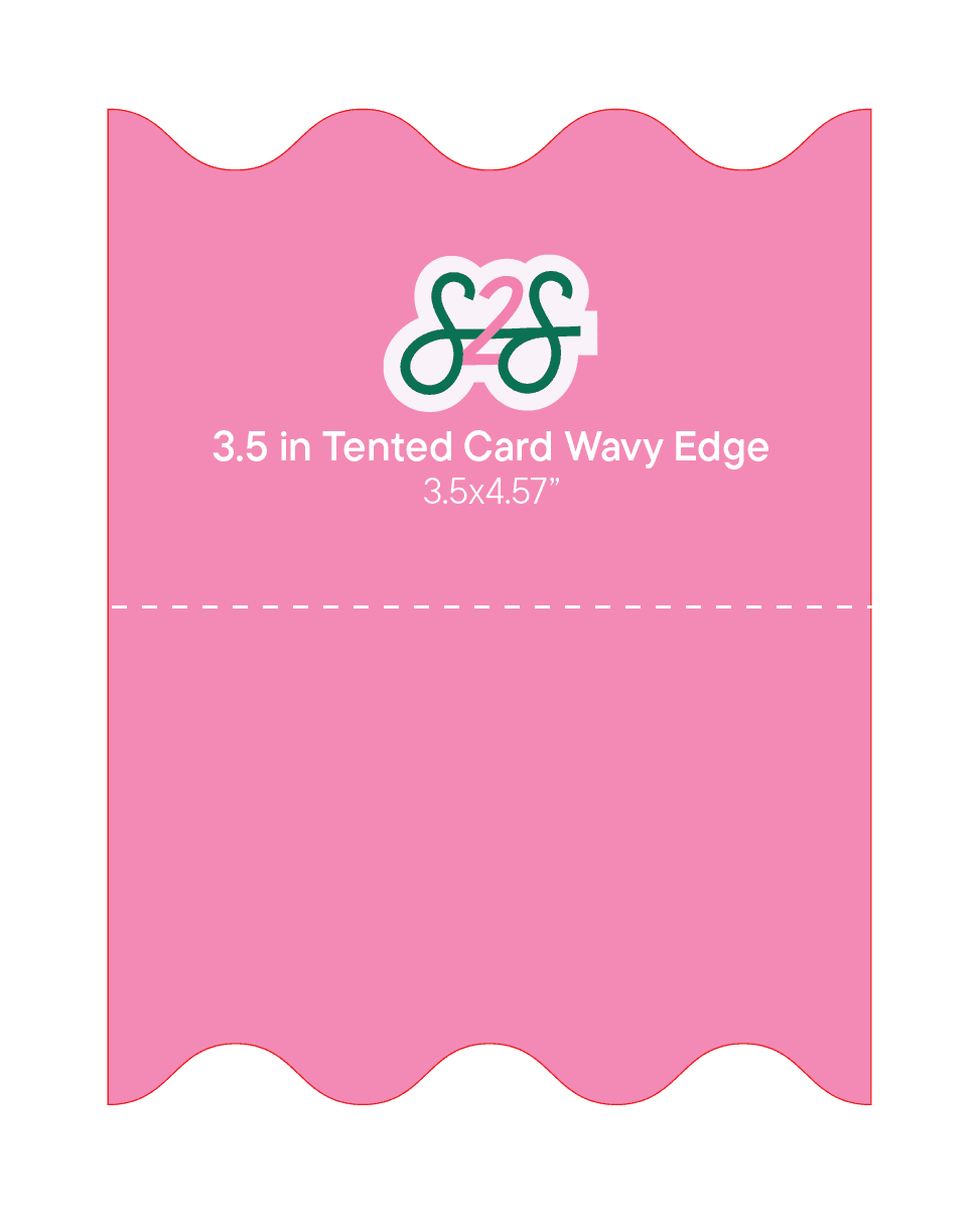 Place Card Tented Wavy